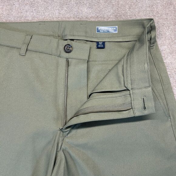 Mizzen + Main Baron Chino Pants Men's 30 Athletic Green Hemmed to 28" Inseam - Picture 8 of 13